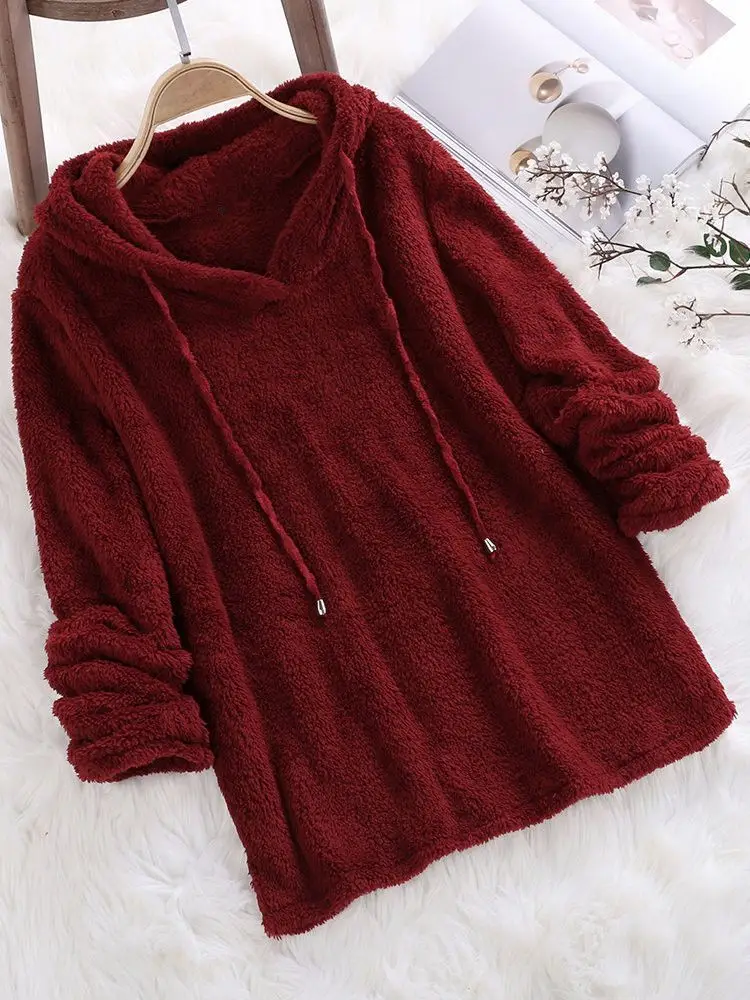 Pink Plush Hooded Pajama Set for Women - Image 6