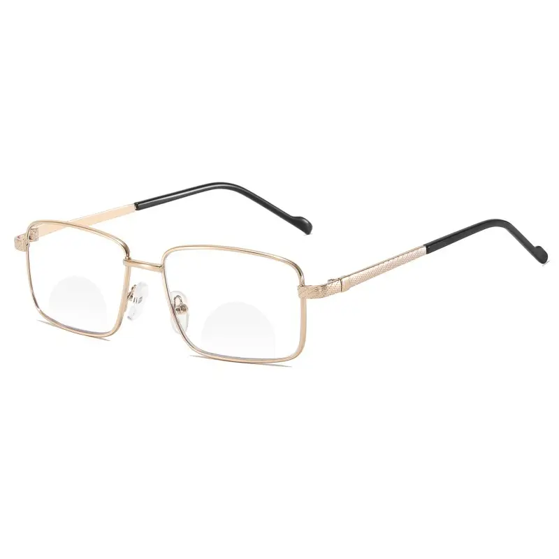 Men Anti-Blue Light Glasses Golden Full Frame - Image 5