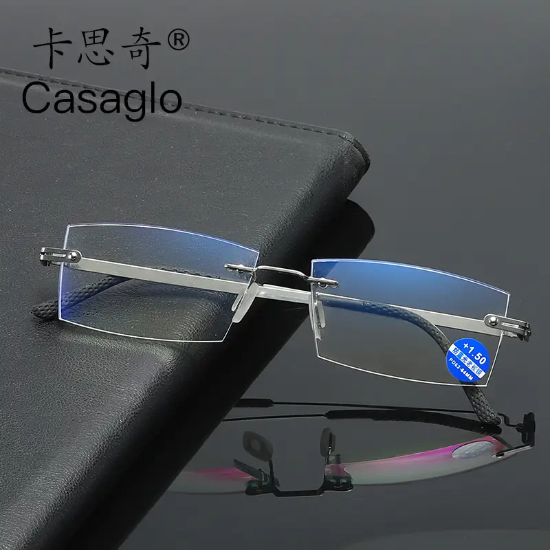 Casaglo Frameless Presbydering Glasses Stainless Steel Anti-Blue Light - Image 2