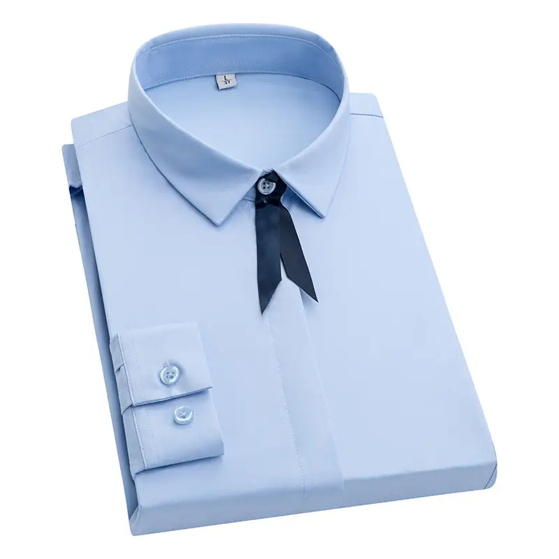 Men's Pure White Bamboo Fiber Long-Sleeve Shirt - Image 12