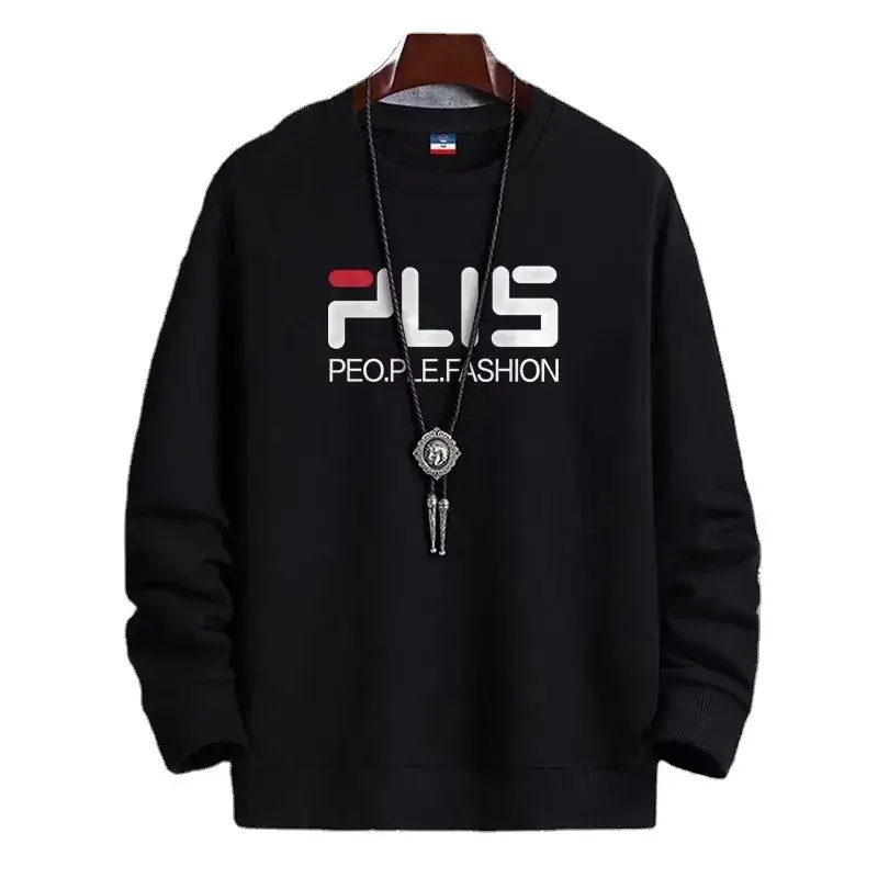 Men's Yellow Korean Print Sweatshirt Loose Fit Long Sleeve - Image 23