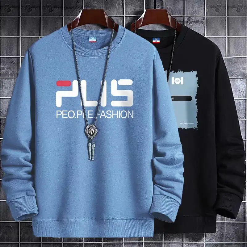 Men's Yellow Korean Print Sweatshirt Loose Fit Long Sleeve — feature 24