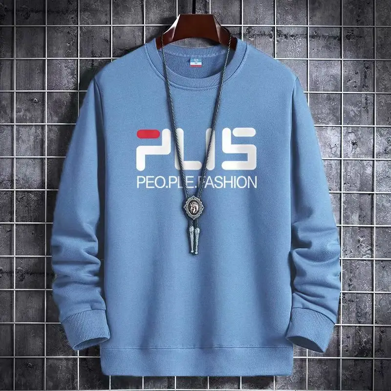 Men's Yellow Korean Print Sweatshirt Loose Fit Long Sleeve — feature 27
