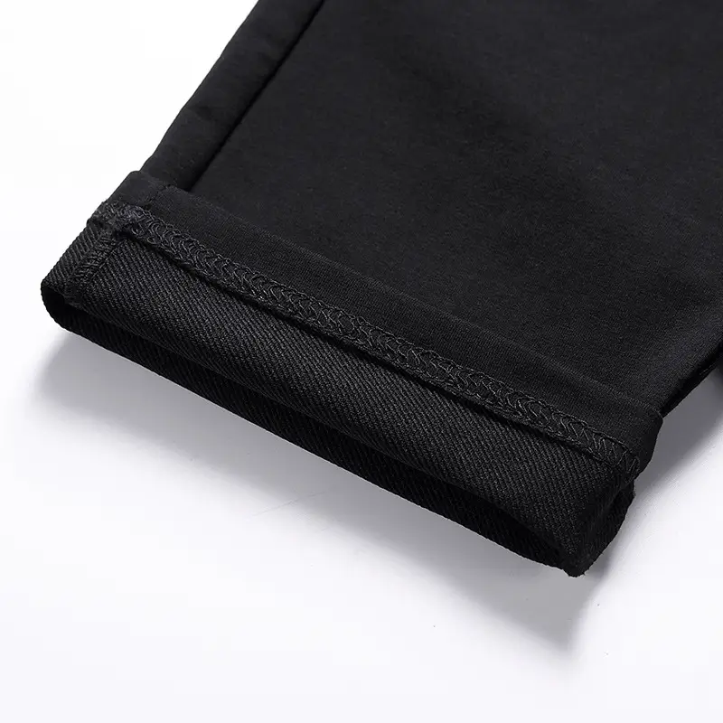 Men's Black Knitted Sports Pants with Drawstring Waist - Image 10
