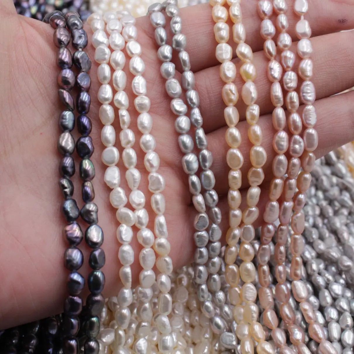 Natural Baroque Pearls Mini 4-5mm Freshwater Two-Sided Light Colorful - Image 8