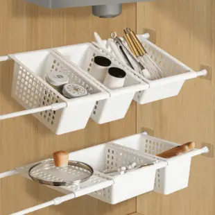 White Large Storage Basket with Handle, PP Plastic — feature 16