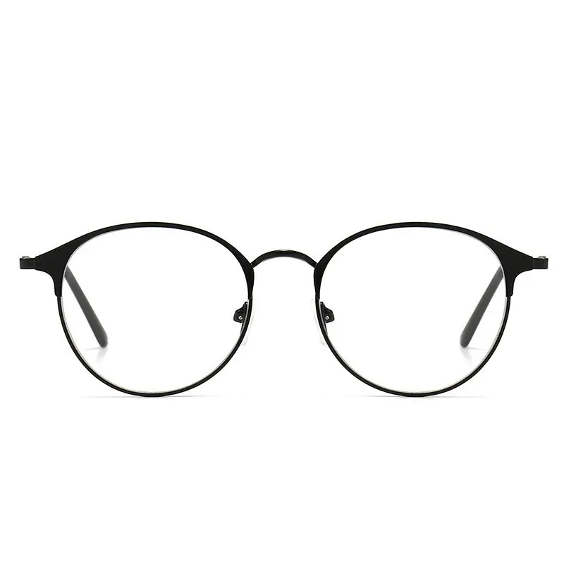 Women's Retro Metal Frame Round Glasses Black