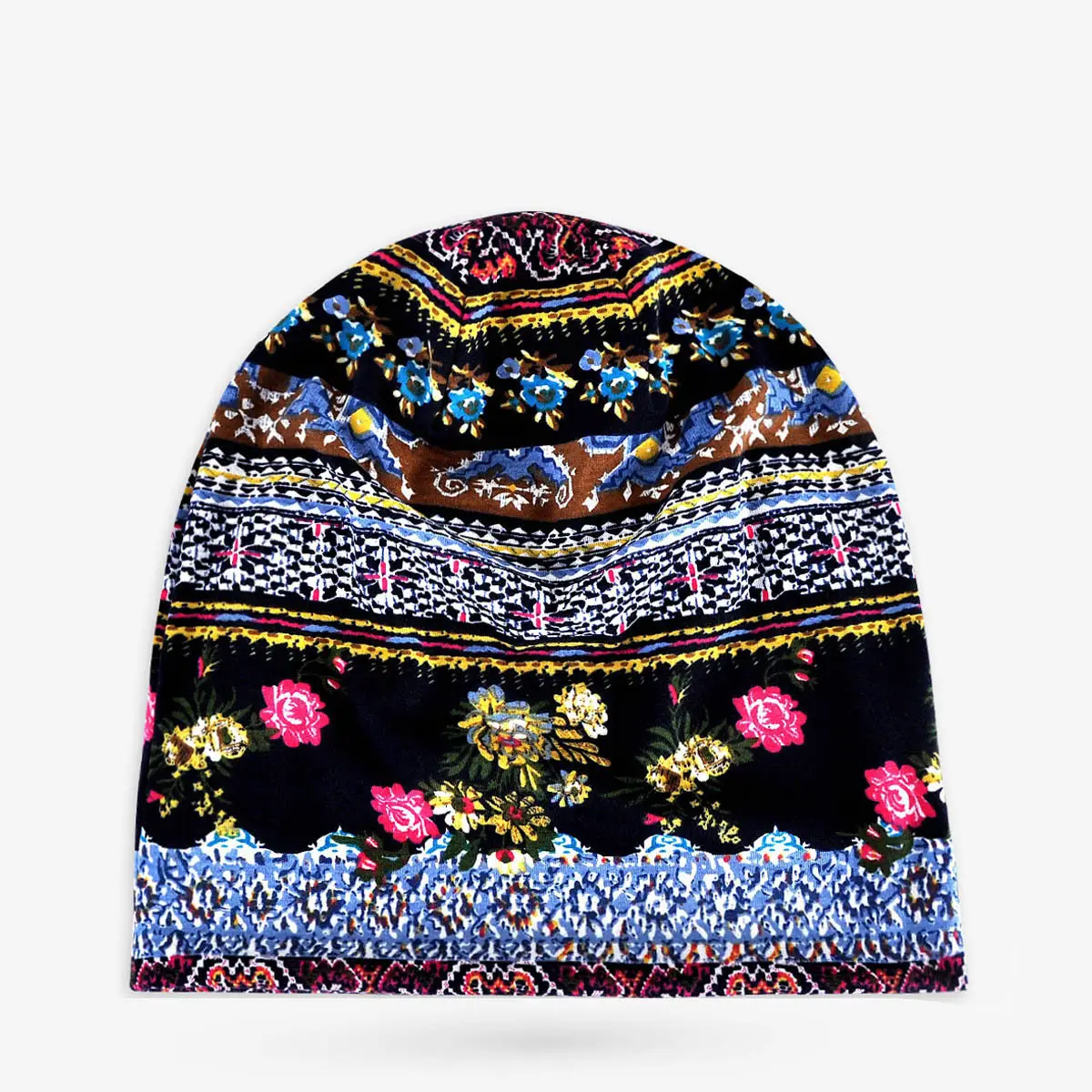 Men & Women Cotton Cashew Flower Turban Hat Spring Summer Cool Hip-Hop Fashion — feature 4