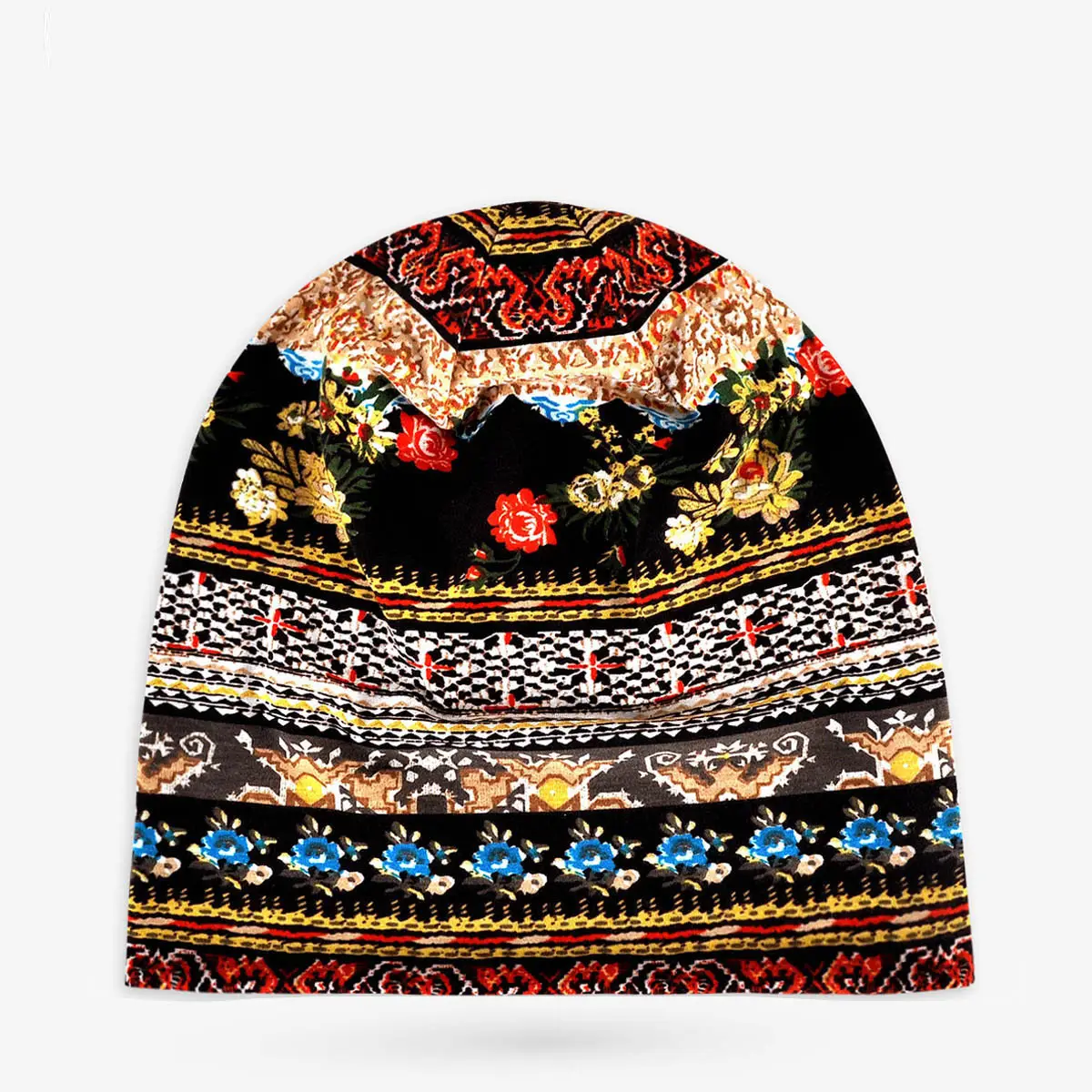 Men & Women Cotton Cashew Flower Turban Hat Spring Summer Cool Hip-Hop Fashion — feature 5