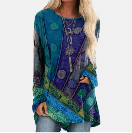 2020 Autumn Printed Loose T-Shirt Women Retro Design