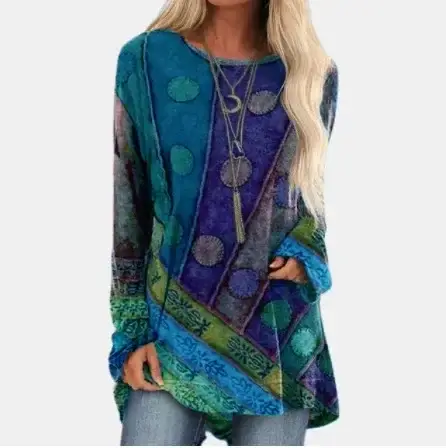 2020 Autumn Printed Loose T-Shirt Women Retro Design