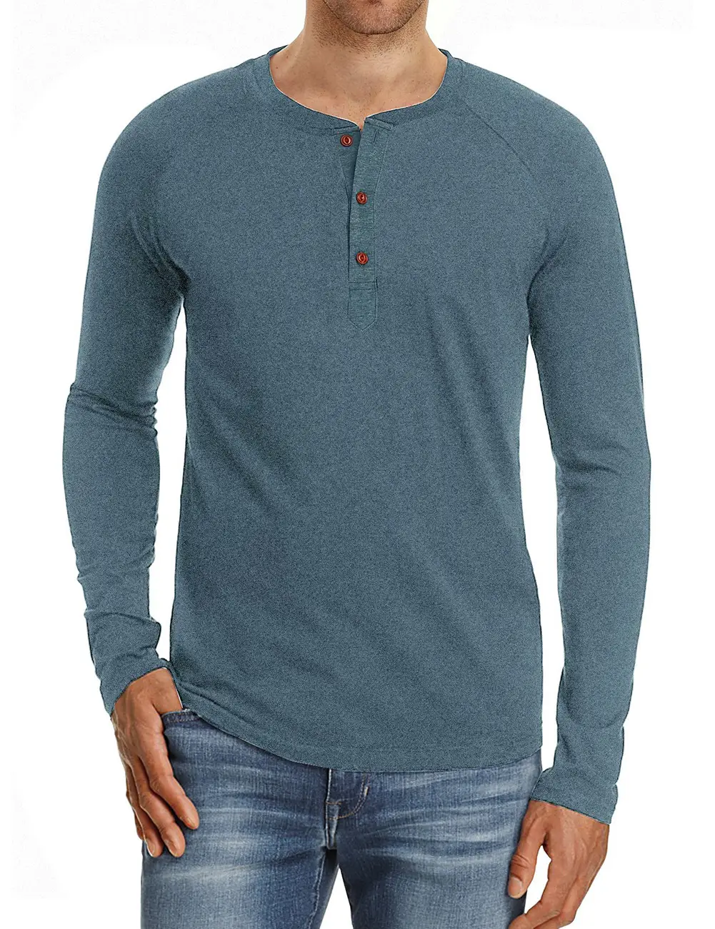 Men's Black Long Sleeve T-Shirt with Button Front - Image 4