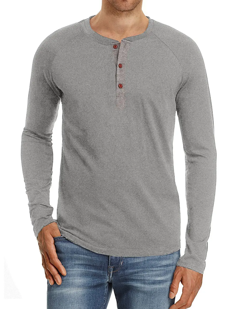 Men's Black Long Sleeve T-Shirt with Button Front - Image 5