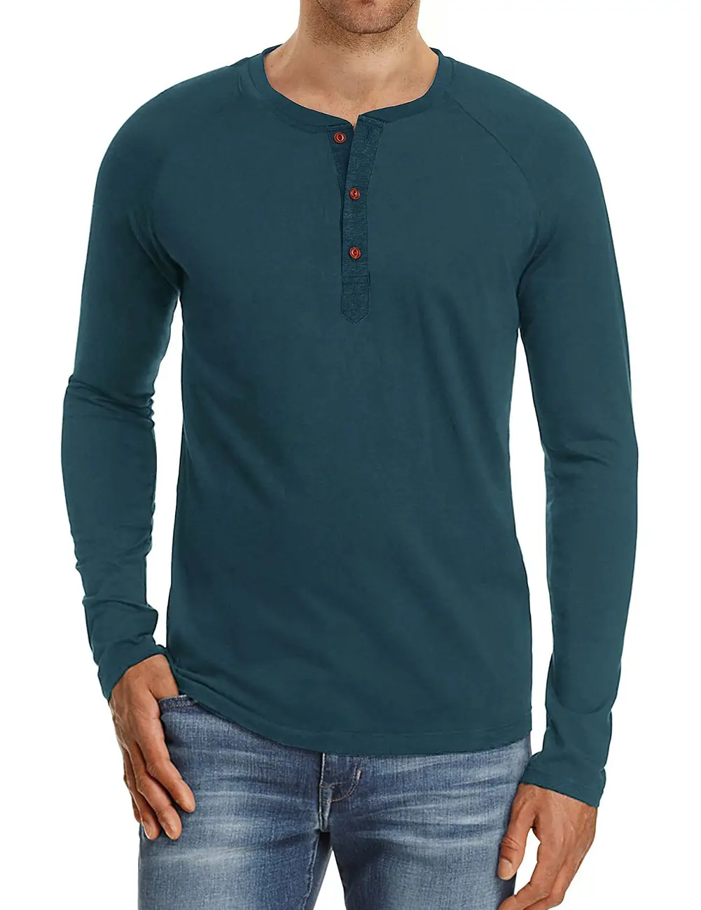 Men's Black Long Sleeve T-Shirt with Button Front - Image 7