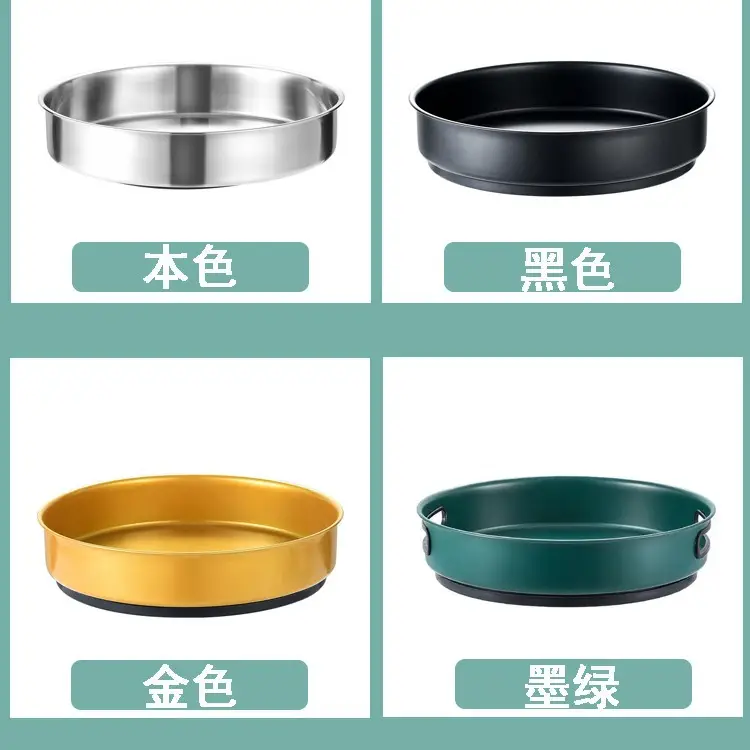 Stainless Steel Rotating Countertop Tray Black 31cm
