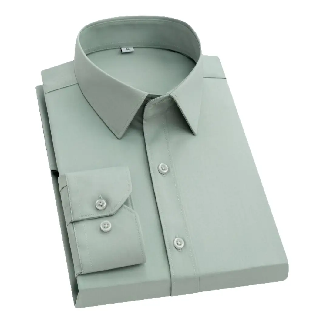 Men's Bamboo Fiber Long-Sleeve Shirt Grey - Image 20