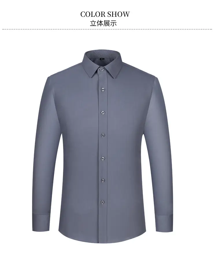 Men's Bamboo Fiber Long-Sleeve Shirt Grey — feature 19