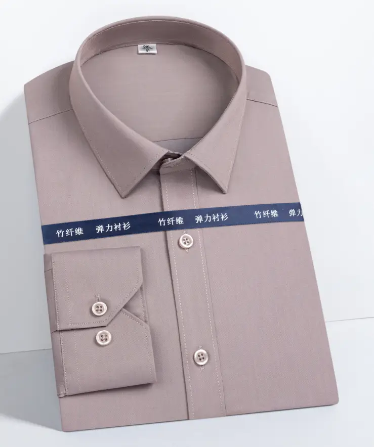 Men's Bamboo Fiber Long-Sleeve Shirt Grey - Image 11