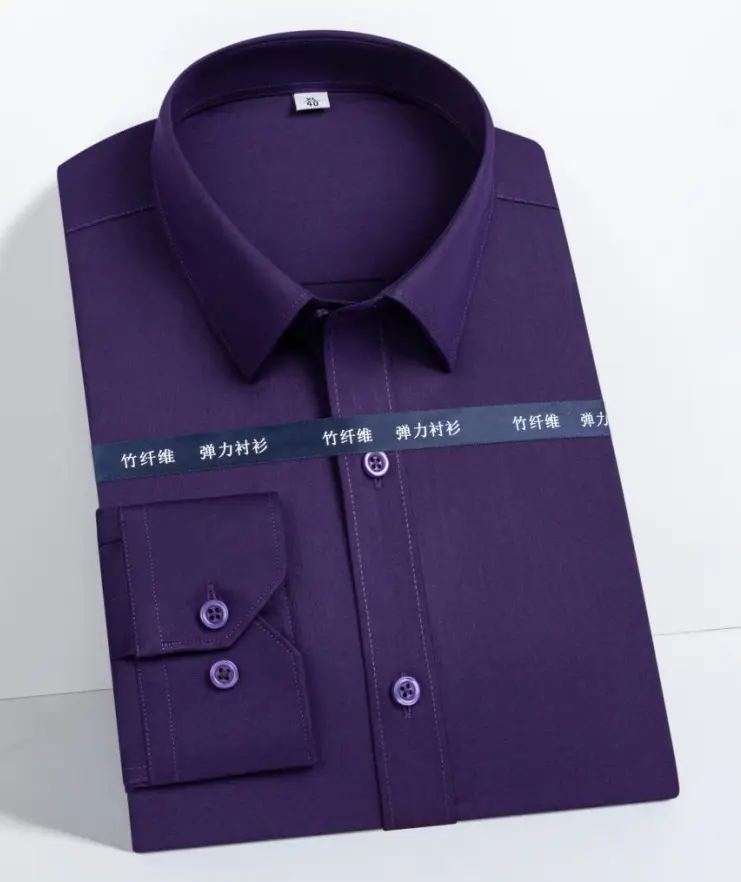 Men's Bamboo Fiber Long-Sleeve Shirt Grey - Image 12