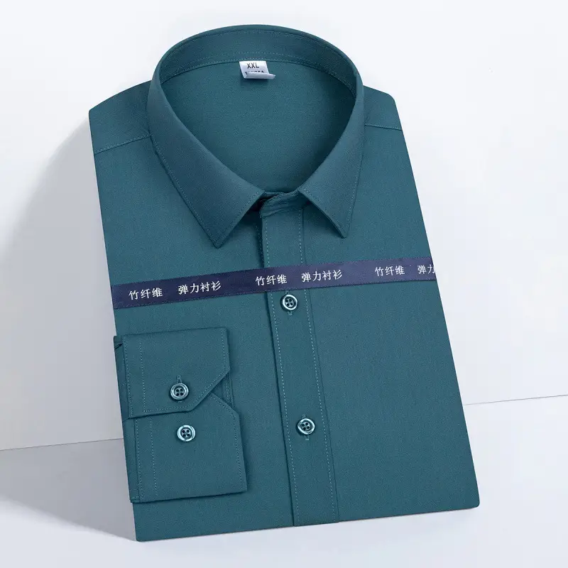 Men's Bamboo Fiber Long-Sleeve Shirt Grey - Image 15