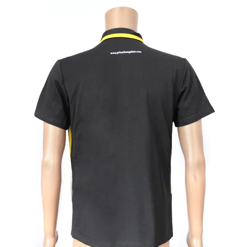 Gray Printed Cotton Lapel T-Shirt Short Sleeve Company Meeting - Image 2