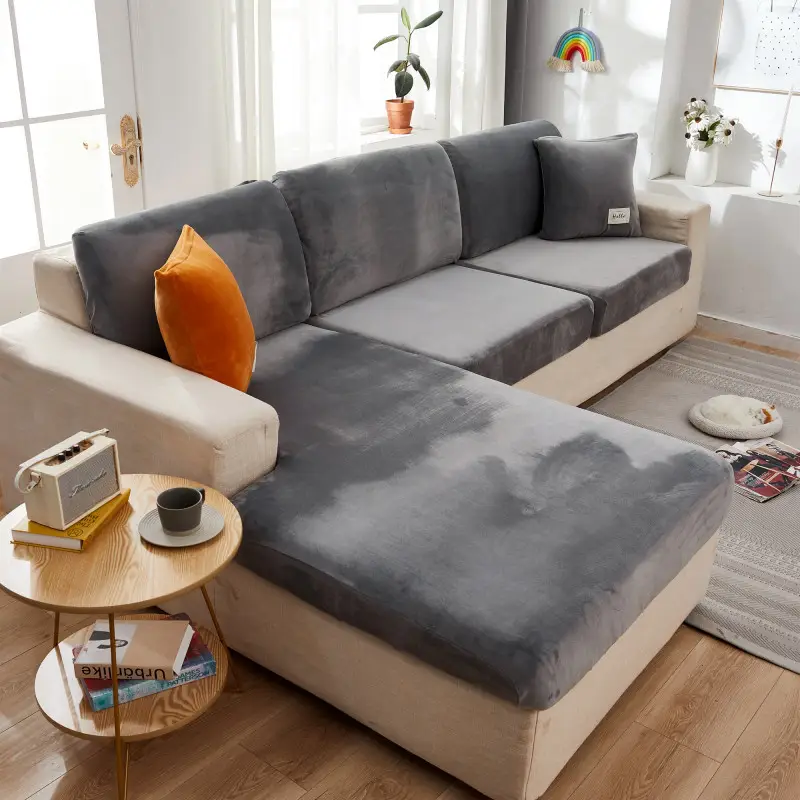 Pink Elastic Sofa Cover for 4 Seater Sofa - Image 11
