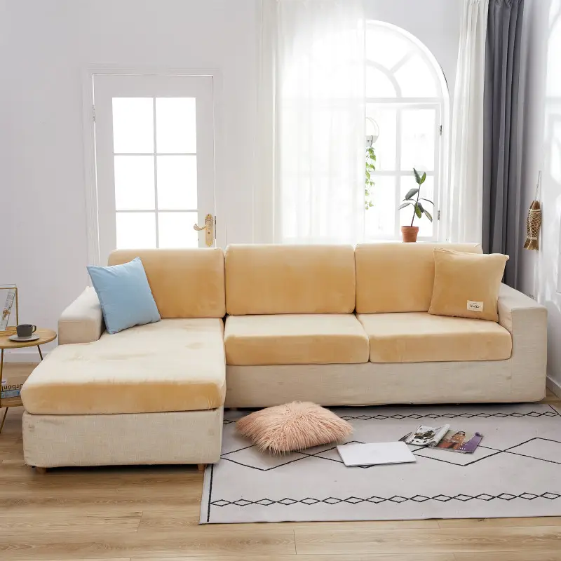 Pink Elastic Sofa Cover for 4 Seater Sofa - Image 5
