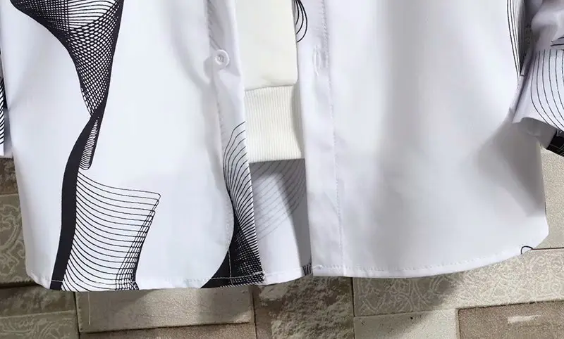 Men's White Korean Style Long Sleeve Shirt — feature 38