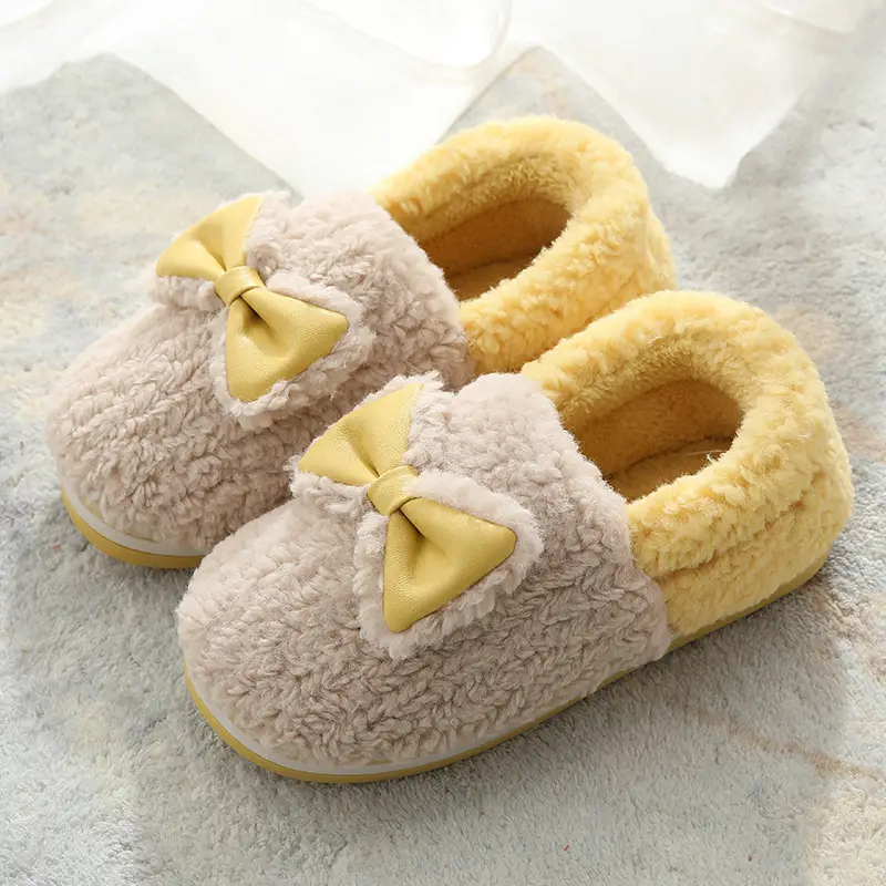 Cotton Slippers Winter All-Inclusive Non-Slip Warm Plush Bag with Floor Home Household Women's Winter Cotton Slippers Couple Men