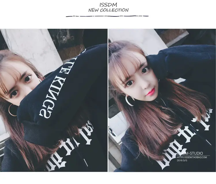 Women Korean Style Fleece Lined Hooded Sweatshirt Beige — feature 33