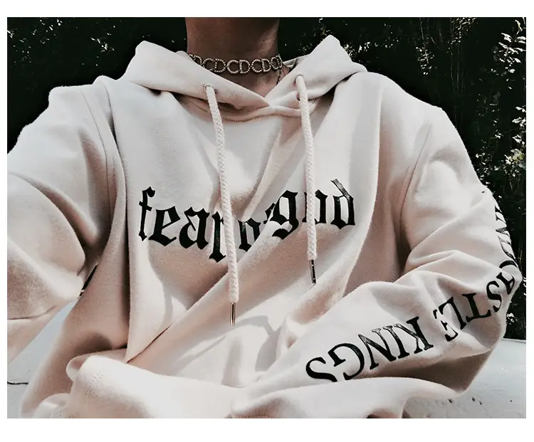 Women Korean Style Fleece Lined Hooded Sweatshirt Beige — feature 47