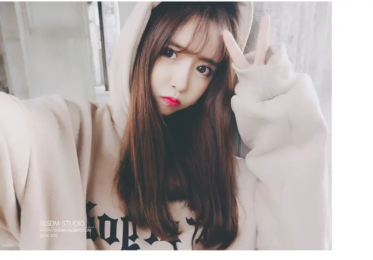 Women Korean Style Fleece Lined Hooded Sweatshirt Beige — feature 6