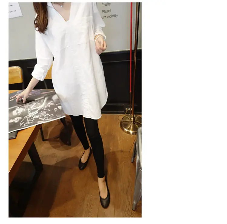2025 Korean Style White Long Sleeve Lazy Chic Shirt — feature 6