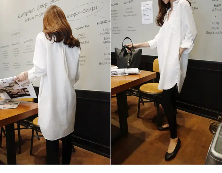 2025 Korean Style White Long Sleeve Lazy Chic Shirt — feature 8