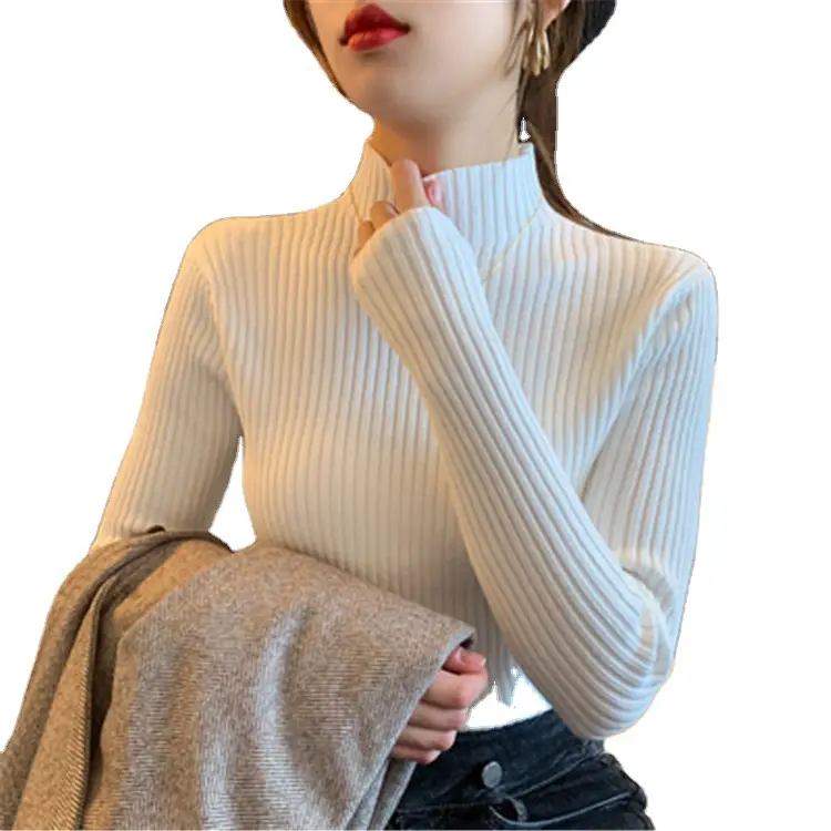 Women Half-Turtleneck Knit Sweater New Winter Layering - Image 13
