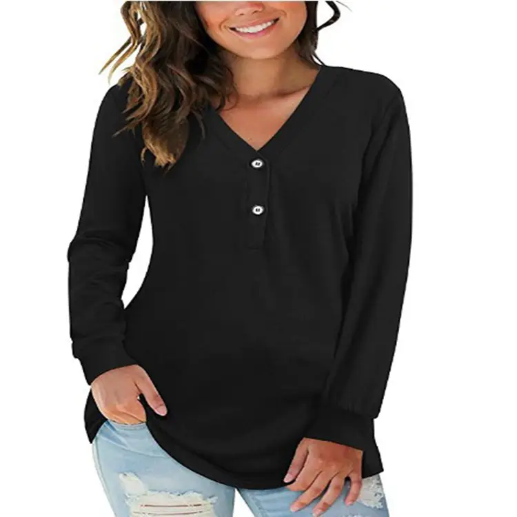 Women Leopard Print V Neck Long Sleeve T-Shirt - Image 11