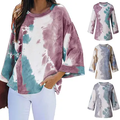 Women Leopard Print V Neck Long Sleeve T-Shirt — feature 9