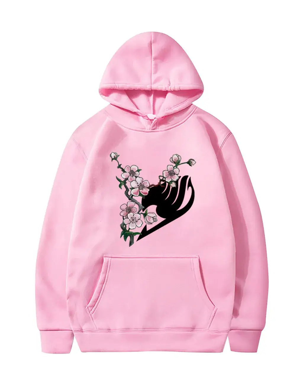 Red Cross Border Fairy Tail Hoodie Large Fleece Lined