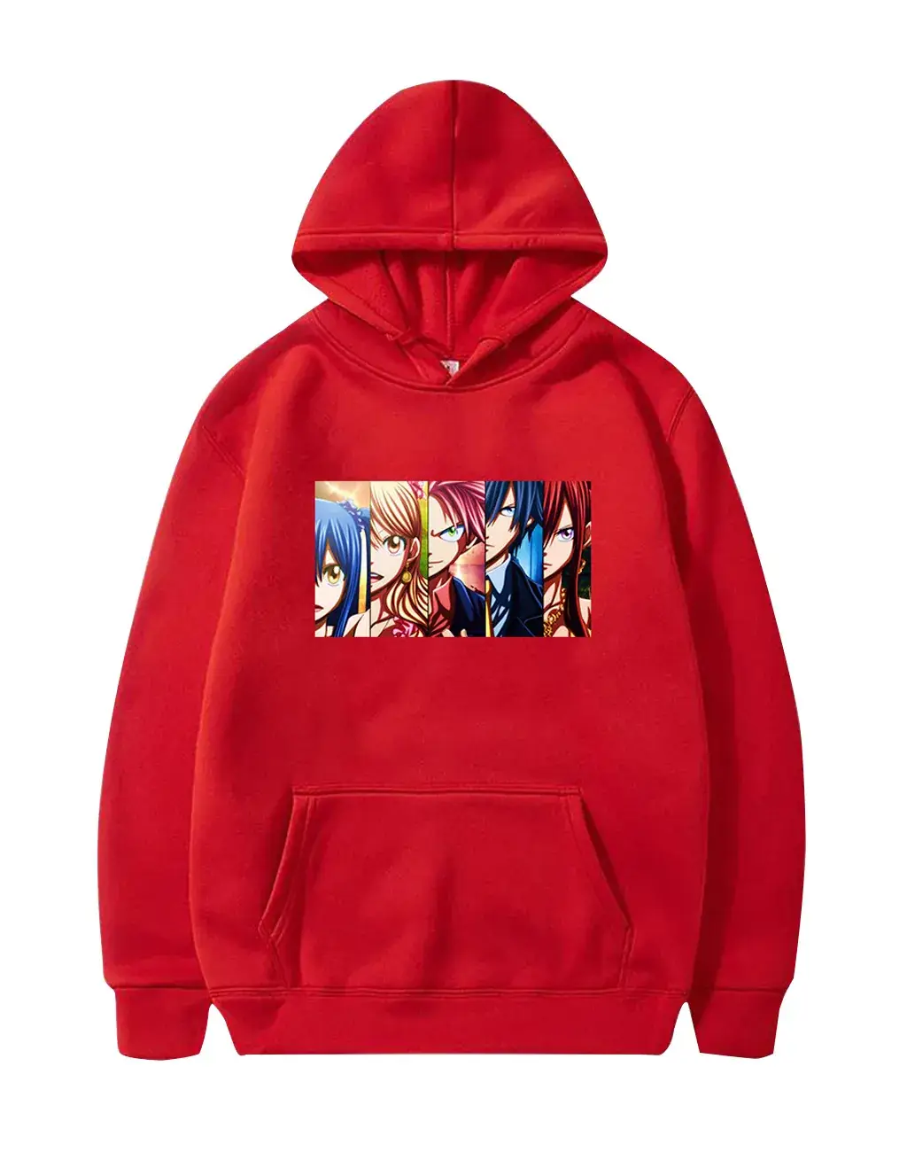 Red Cross Border Fairy Tail Hoodie Large Fleece Lined