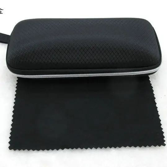 Black Croc Texture Glasses Case with Cleaning Cloth - Image 2