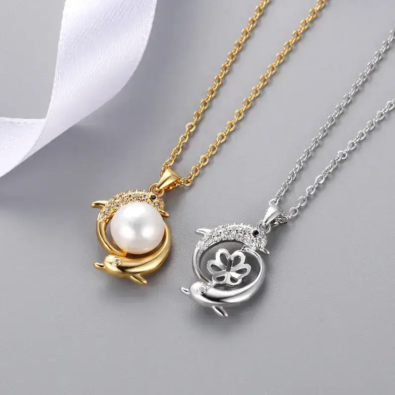 Japanese Pearl Pendant with Dolphin Design - Image 8