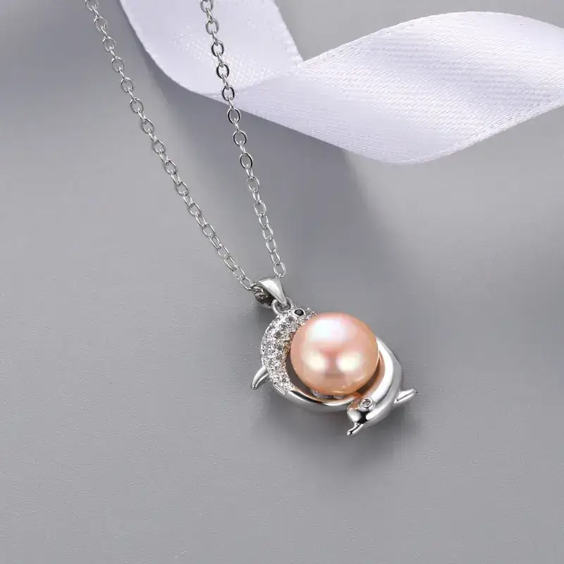 Japanese Pearl Pendant with Dolphin Design - Image 10