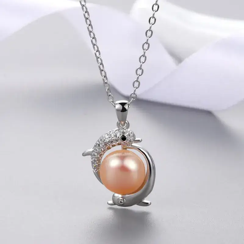 Japanese Pearl Pendant with Dolphin Design - Image 3
