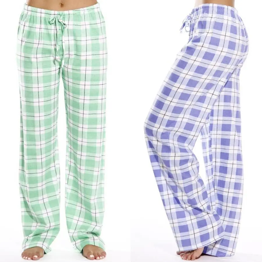 Women's Blue & White Plaid Pajama Pants - Image 8