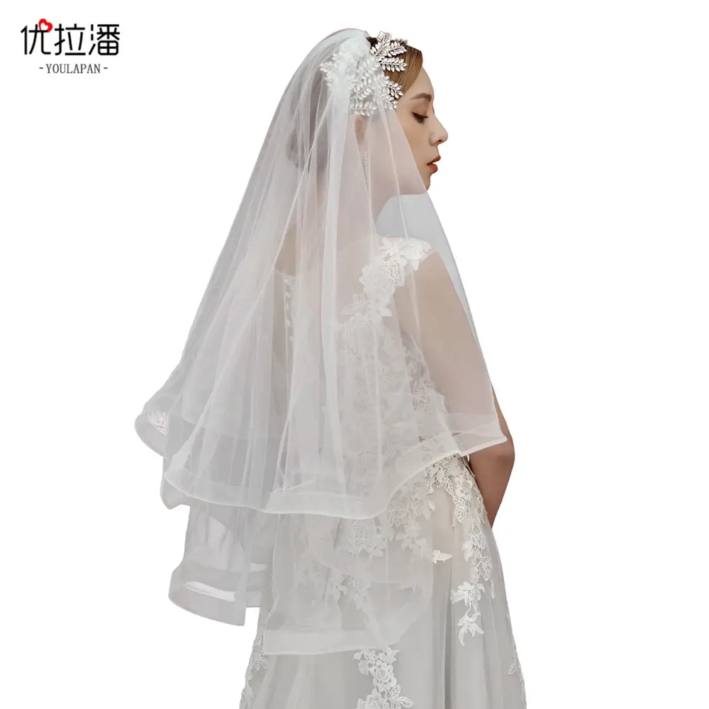 Multi-Layered Wedding Veil Wide-Brimmed Bridal Dress - Image 9