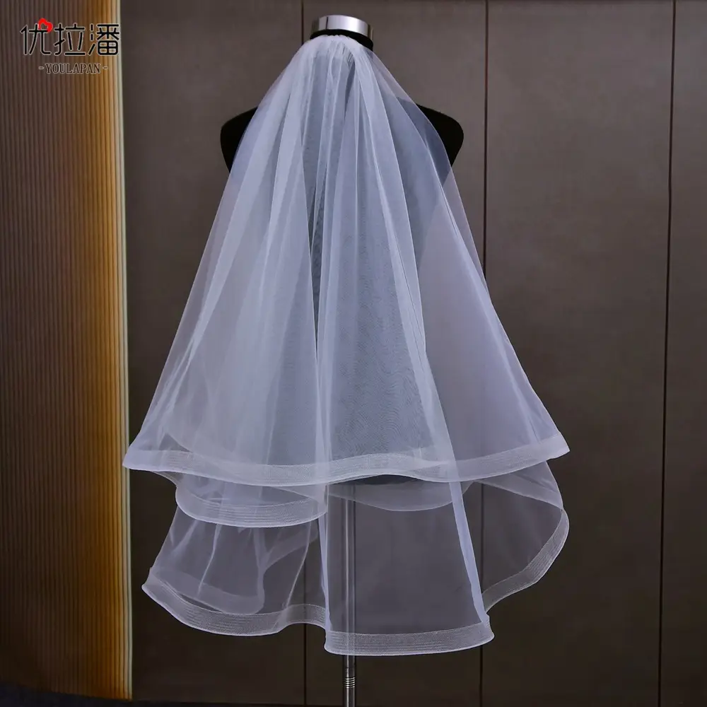 Multi-Layered Wedding Veil Wide-Brimmed Bridal Dress — feature 5
