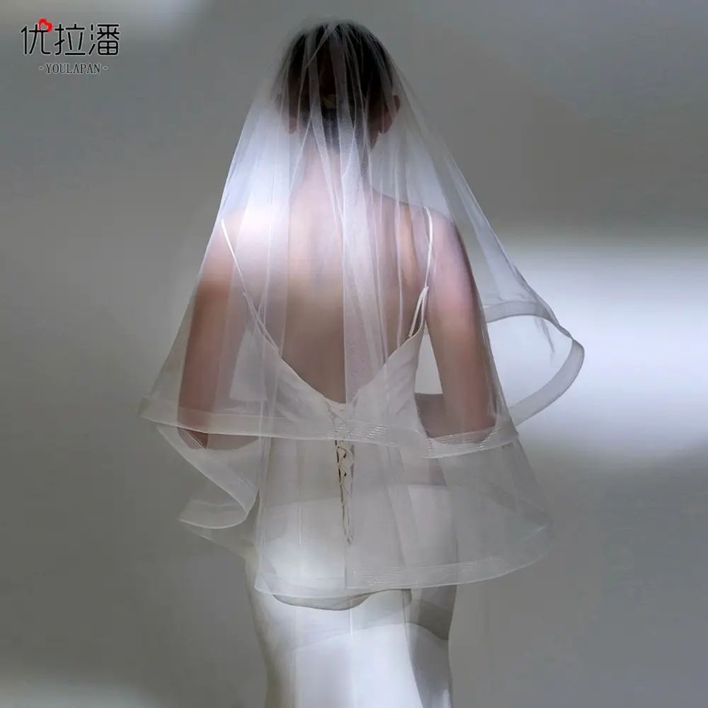 Multi-Layered Wedding Veil Wide-Brimmed Bridal Dress - Image 2
