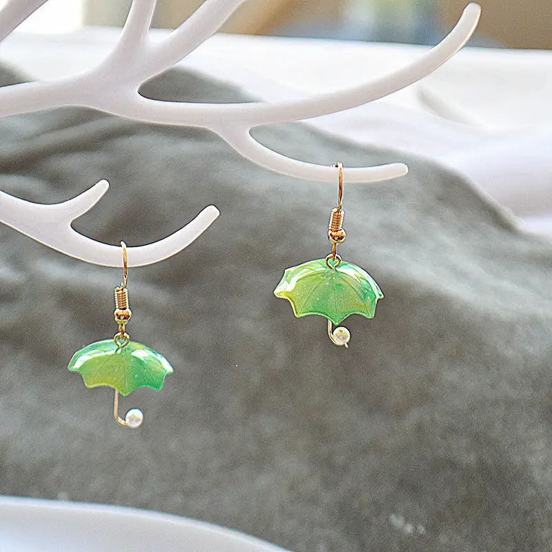Mini Sun Umbrella Pearl Earrings for Women