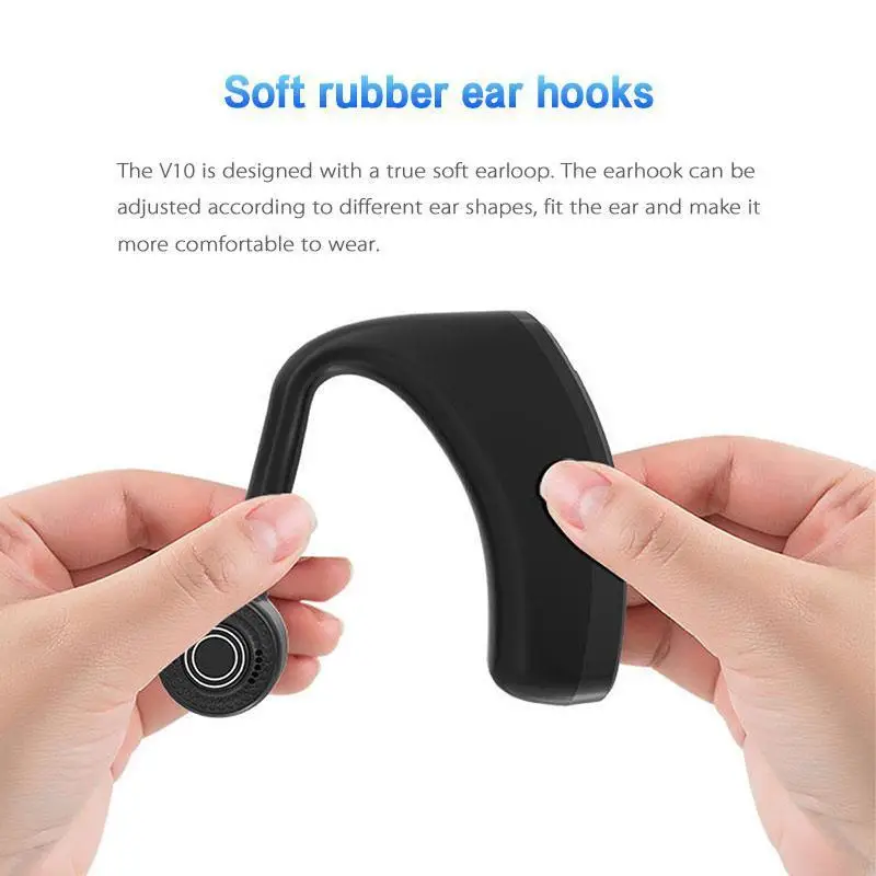 V9 Bluetooth Monaural Headset Black Extra Long Standby - Image 7