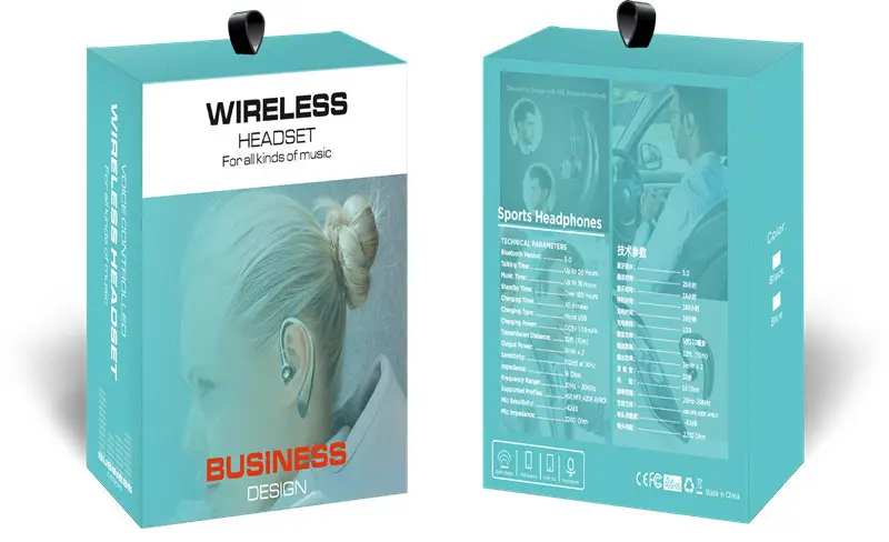 V9 Bluetooth Monaural Headset Black Extra Long Standby - Image 5